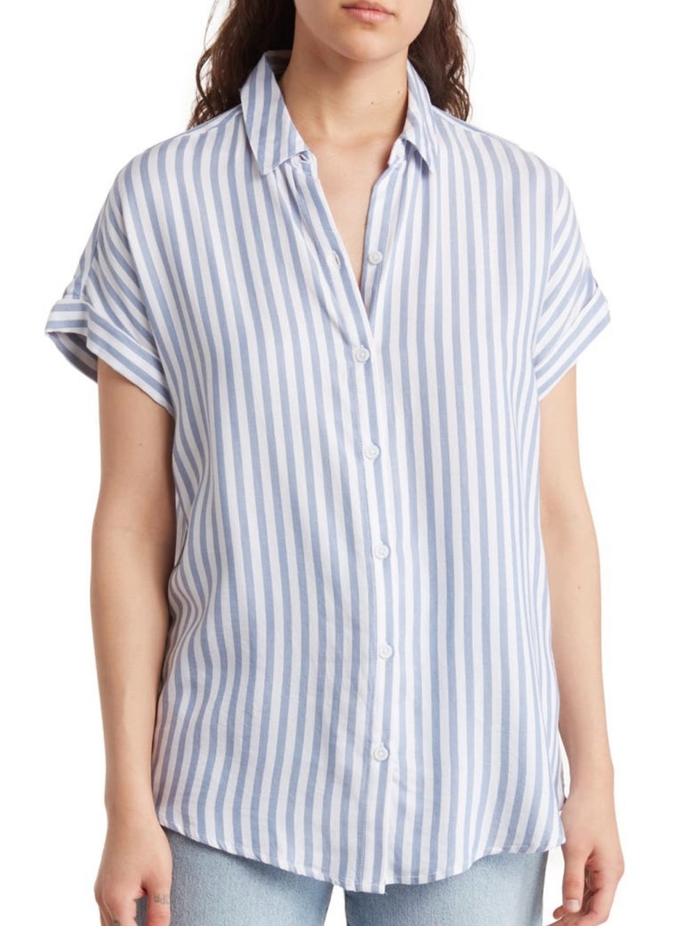 Spencer Stripe Short Sleeve Button-Up Shirt by Beach Lunch Lounge